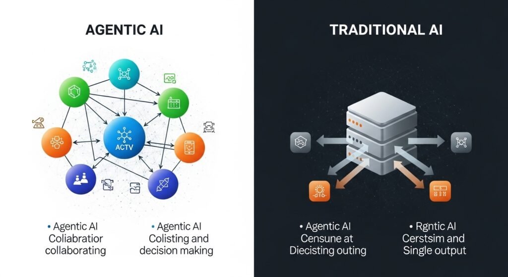 Agentic AI Vs. Traditional AI 1024x559